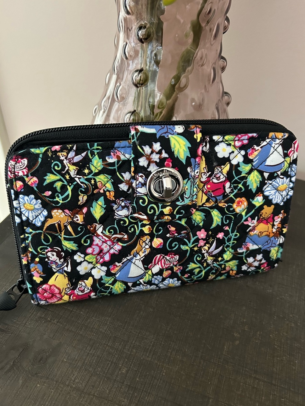 Vera Bradley Disney Classics Swirl RFID Turnlock Wallet EUC